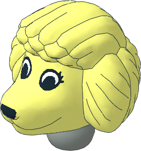 Figure Fabuland Poodle Head  2 with Neck