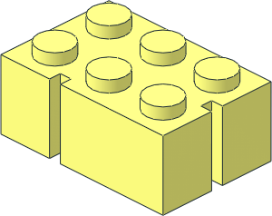 Mursten Brick  2 x  3 with 2 Slots Left