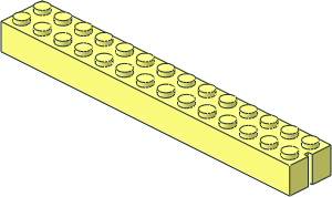 Mursten Brick  2 x 14 with 1 Slot