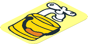 Sticker  2.7 x  1.7 with Bucket and Faucet