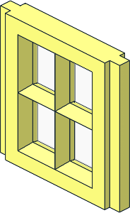 Mursten Window Pane  1 x  2 x  2 with Glass