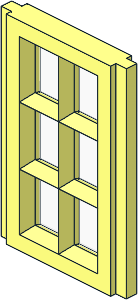 Mursten Window Pane  1 x  2 x  3 with Glass