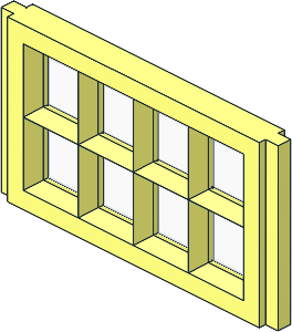 Mursten Window Pane  1 x  4 x  2 with Glass