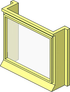 Mursten Window  1 x  4 x  3 with Glass