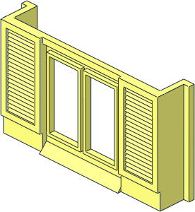 Mursten Window  1 x  6 x  3 with Shutters