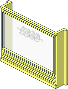 Mursten Window  1 x  6 x  4 Panorama with Glass with LEGO Logo