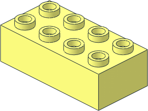 Brick  2 x  4 Minitalia with Underside Cross Studs