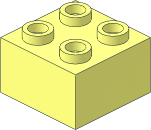 Brick  2 x  2 Minitalia with Underside Cross Stud