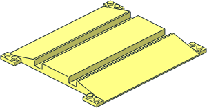 Train Level Crossing Base without Center Rail