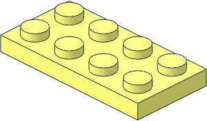 Plate  2 x  4 with Square Underside Studholes