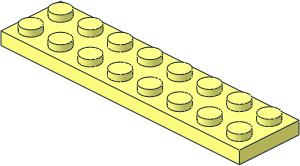 Plate  2 x  8 with Square Underside Studholes