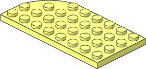 Plate  4 x  8 Curved Left with Square Underside Studholes