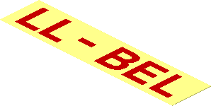 Sticker  1.1 x  4.9 with Red "LL-BEL" on Transparent Background