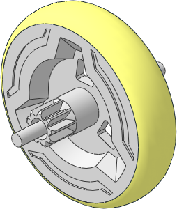 Wheel Rim 26 x  7 with Rip Cord Gear Axle [494] and Tyre [16]