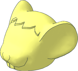 ~Figure Fabuland Mouse Head without Pattern