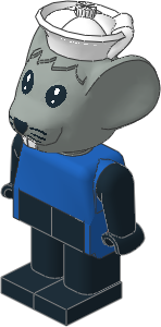 _Figure Fabuland Mouse  1 Grey w/ Body Blue/Blk/Blk w Cap White