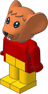 _Figure Fabuland Mouse  1 Brown with Body Red/Red/Yellow