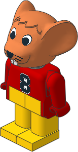 _Figure Fabuland Mouse  2 Brown Body Red/Red/Yellow 8 Pattern