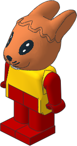 _Figure Fabuland Bunny  1 Brown with Body Yellow/Red/Red