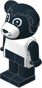 _Figure Fabuland Bear  2 with Body White/Black/Black