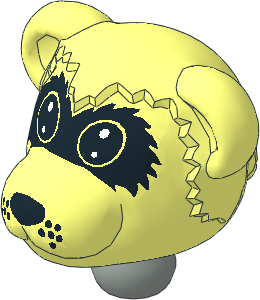 Figure Fabuland Raccoon Head  1 with Neck