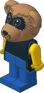 _Figure Fabuland Raccoon  1 with Body Black/Yellow/Blue