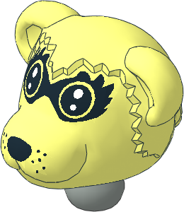 Figure Fabuland Raccoon Head  2 with Neck