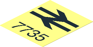 Sticker  2.4 x  2 with Black British Rail Logo and "7735"
