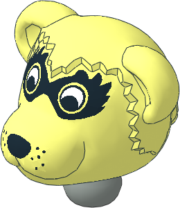 Figure Fabuland Raccoon Head  3 with Neck