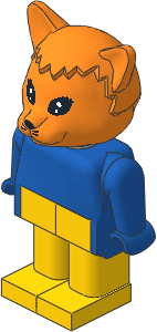 _Figure Fabuland Cat  1 Orange with Body Blue/Blue/Yellow