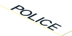 Sticker  0.4 x  2.4 with Thin Black "POLICE"