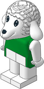 _Figure Fabuland Lamb  1 with Body Green/White/White