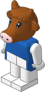 _Figure Fabuland Cow with Body Blue/White/White