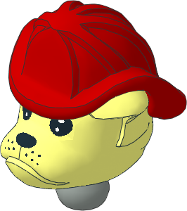 Figure Fabuland Bulldog Head 1 w Neck and Red Fireman Helmet