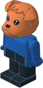 _Figure Fabuland Bulldog 1 Brown with Body Blue/Blue/Black