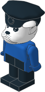 _Figure Fabuland Bulldog 1 White Blue/Blue/Black w Police Hat