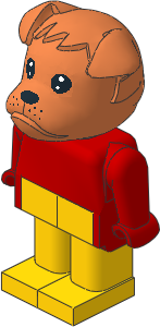 _Figure Fabuland Bulldog 1 Brown with Body Red/Red/Yellow