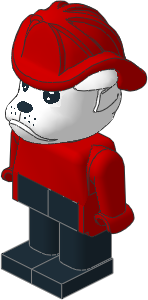 _Figure Fabuland Bulldog 1 White Red/Red/Black Fireman Helmet