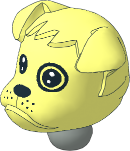 Figure Fabuland Bulldog Head 2 with Neck