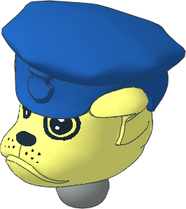 Figure Fabuland Bulldog Head 2 with Neck and Blue Police Hat
