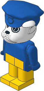 _Figure Fabuland Bulldog 2 White Blue/Blue/Yellow Postman Hat