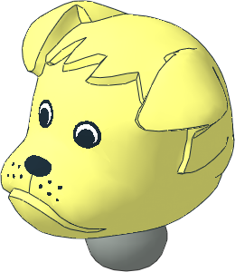 Figure Fabuland Bulldog Head 3 with Neck