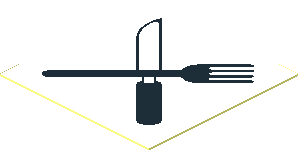 Sticker  1.0 x  1.0 with Crossed Knife and Fork