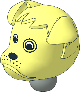 Figure Fabuland Bulldog Head 4 with Neck