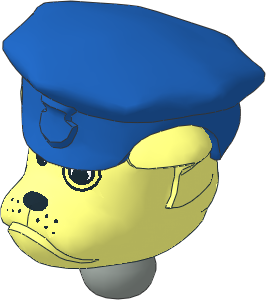 Figure Fabuland Bulldog Head 4 with Neck and Blue Police Hat
