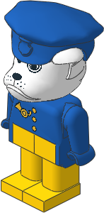 _Figure Fabuland Bulldog 4 White Blue/Blue/Yellow Postman Hat