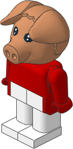 _Figure Fabuland Pig  1 with Body Red/Red/White