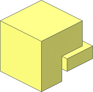 Plate  1 x  2 with Cube
