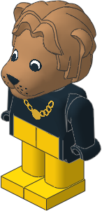 _Figure Fabuland Lion  2 w Body Black/Black/Yellow Gold Chain
