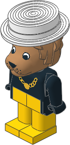 _Figure Fabuland Lion  2 w Body Black/Black/Yellow White Boater